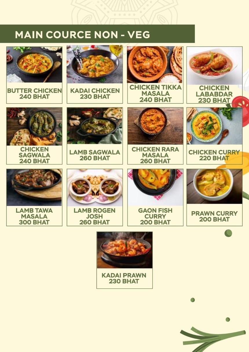 Chef the choice indian restaurant Sukhumvit 36 menu 3