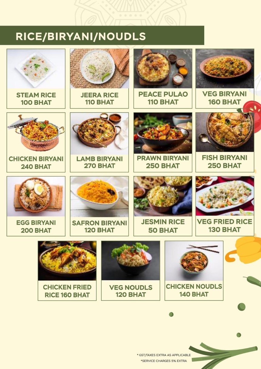 Chef the choice indian restaurant Sukhumvit 36 menu 4