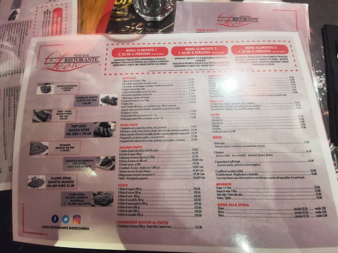 Ristorante Leon menu 1