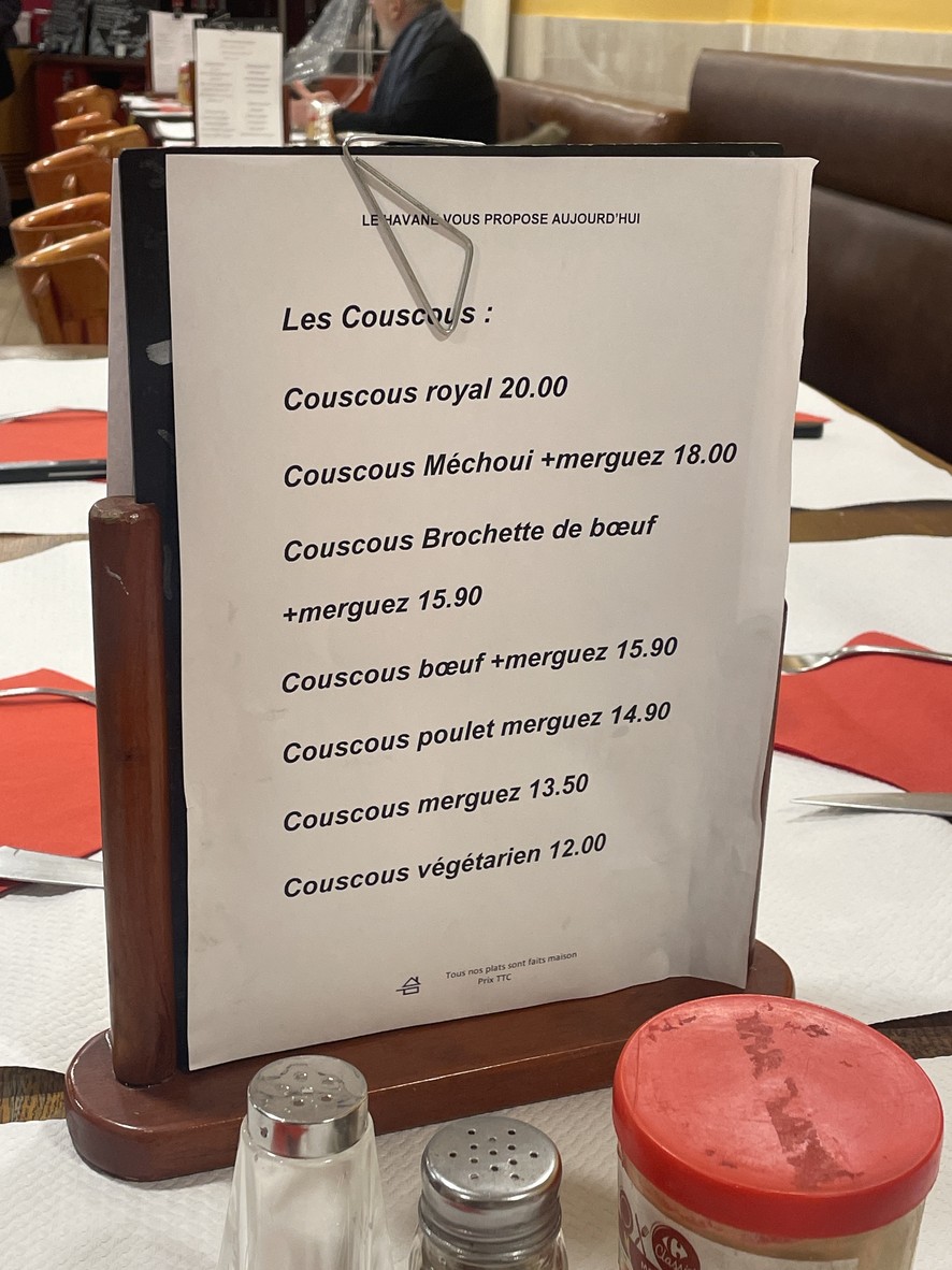 LE HAVANE menu 2