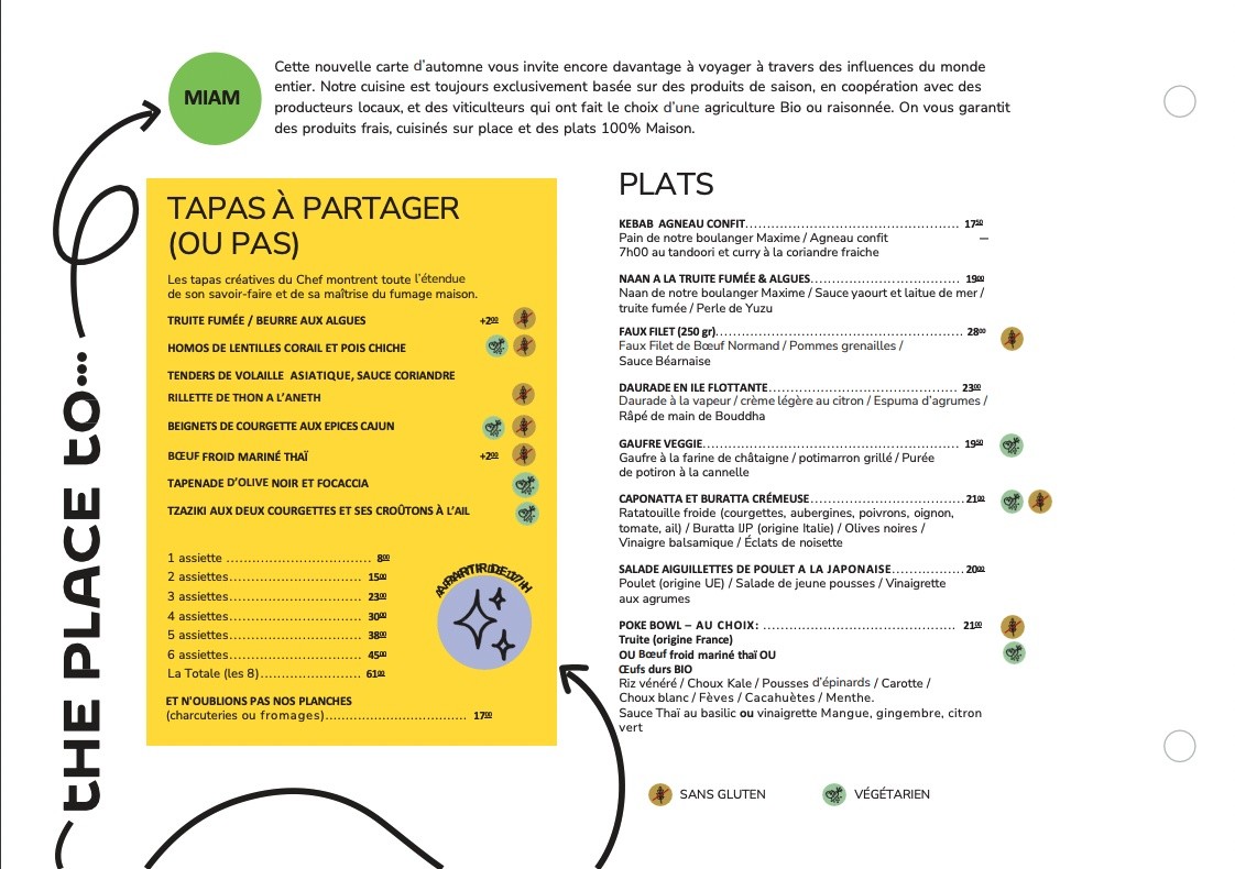 The Place to... Gare de l'Est - Restaurant Pub Paris 10 menu 1