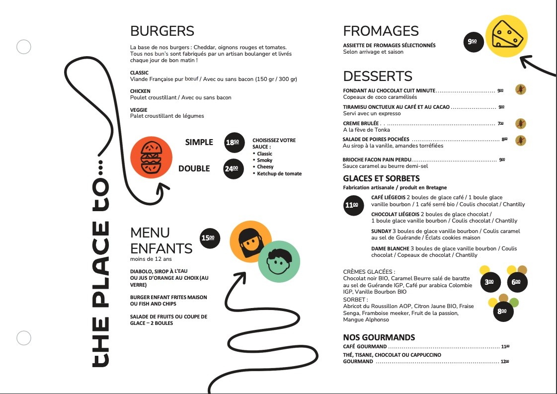 The Place to... Gare de l'Est - Restaurant Pub Paris 10 menu 2