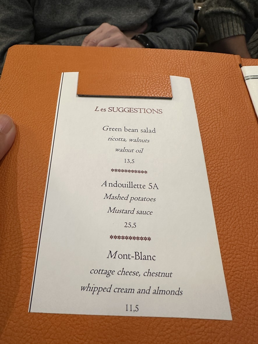 Bistrot Vivienne menu 2