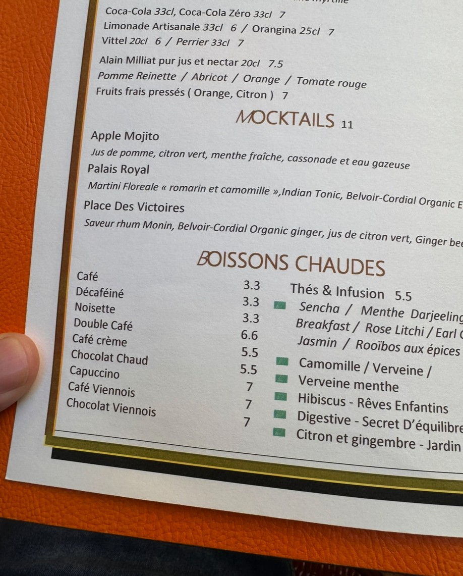 Bistrot Vivienne menu 3