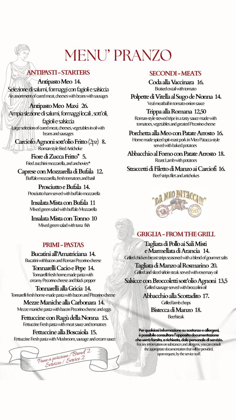 Da Meo Patacca menu 1