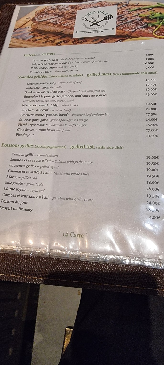 Chez Alice menu 3