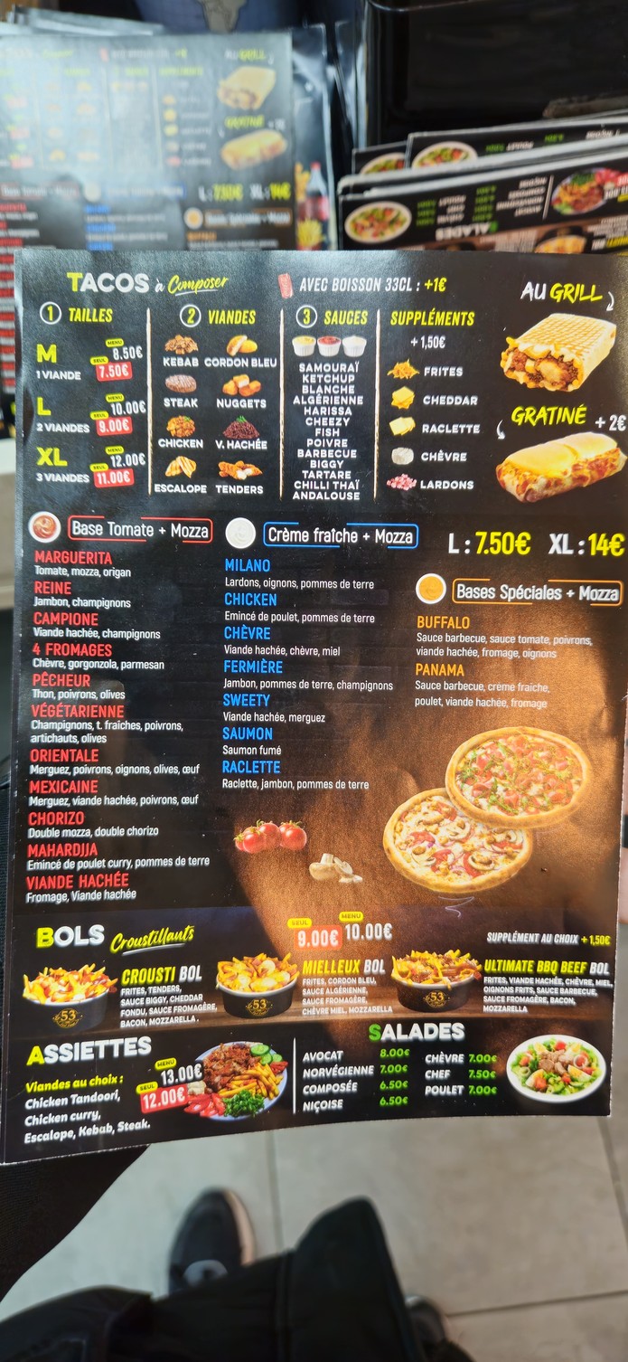 Le 53 Paris menu 3