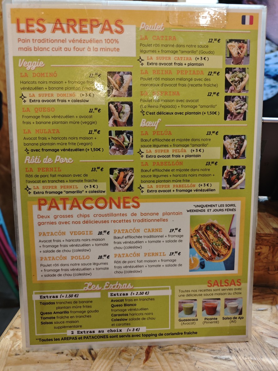 Aji Dulce Restaurant Venezuelien menu 2