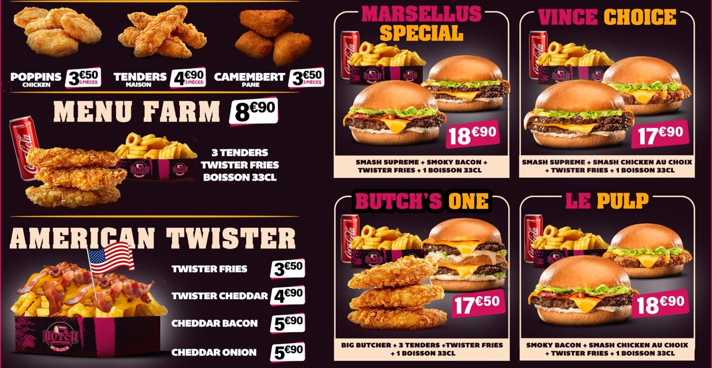 Butch Burger !!! menu 2