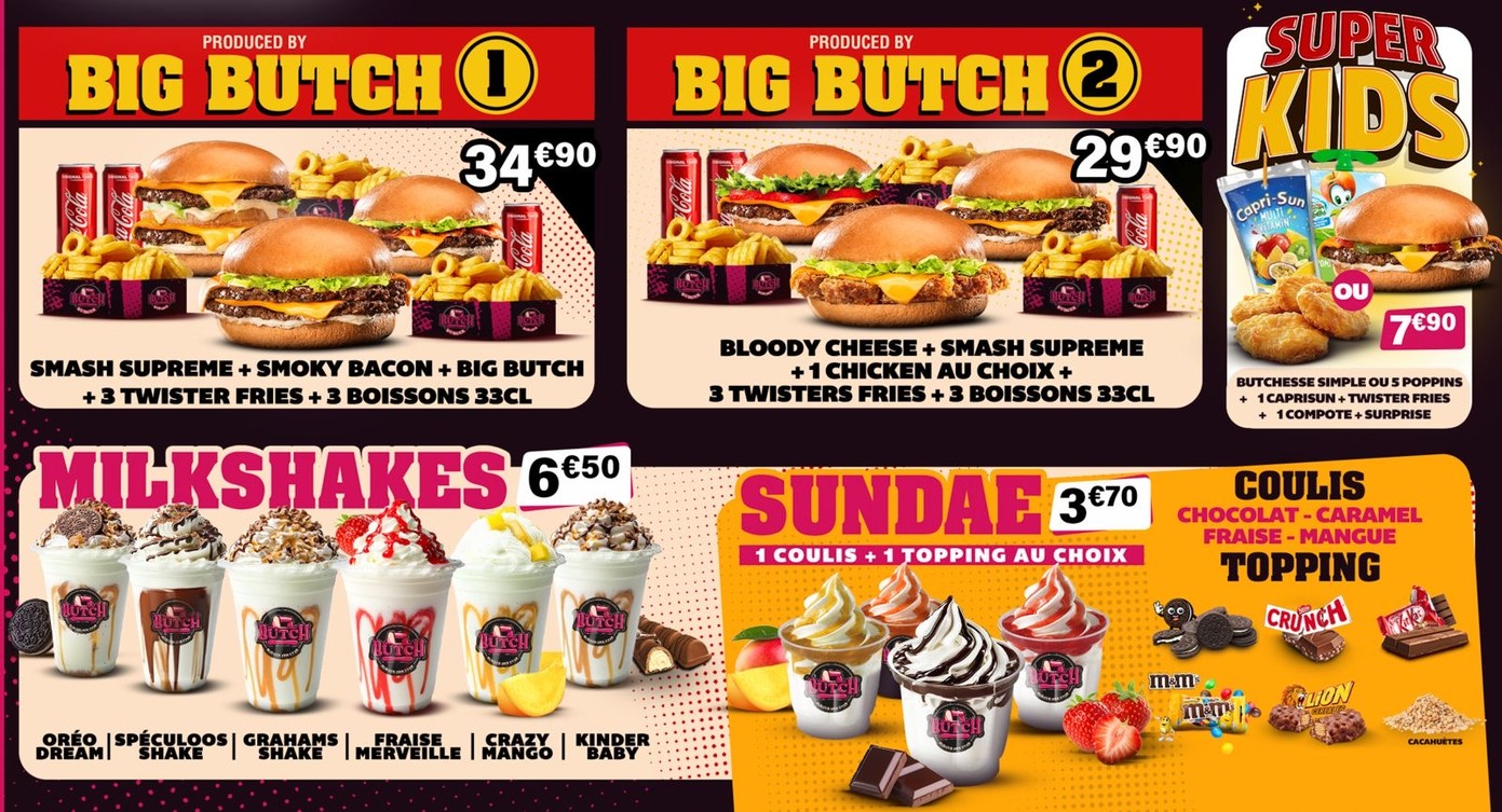 Butch Burger !!! menu 3