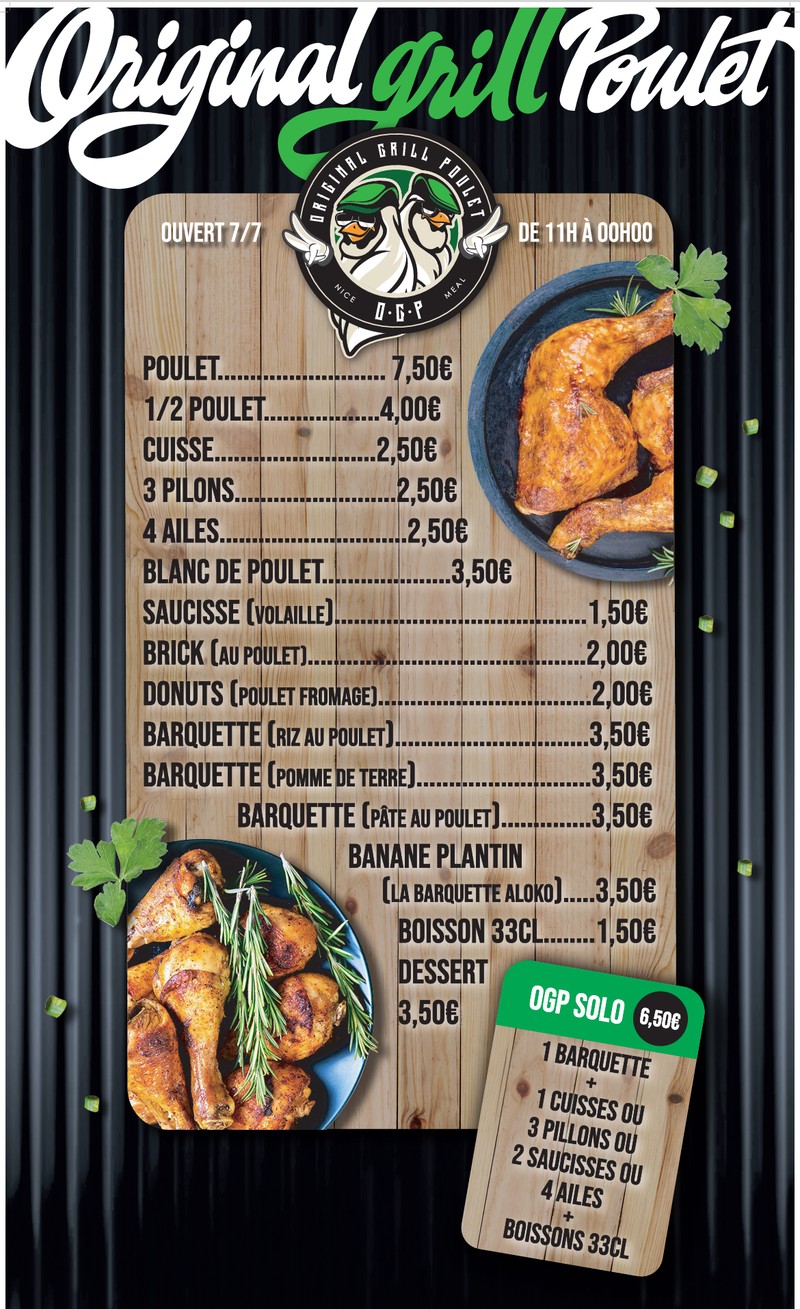 OGP IVRY - ORIGINAL GRILL POULET menu 2