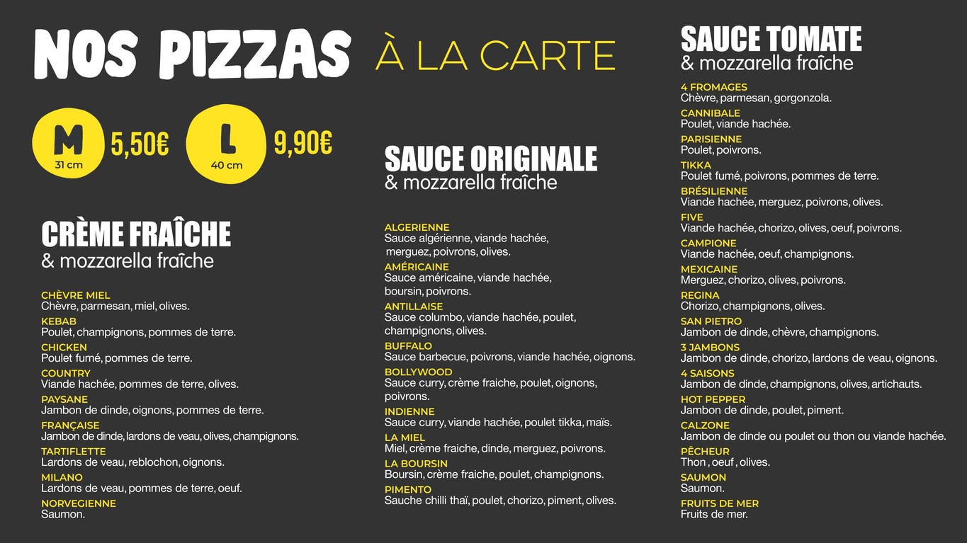 Five Pizza Original - Asnières Sur Seine menu 1