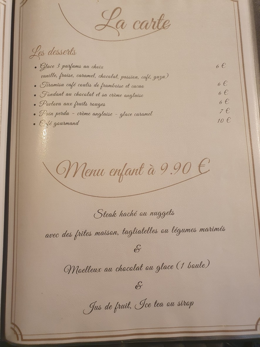 Le Bouche à Oreille menu 3