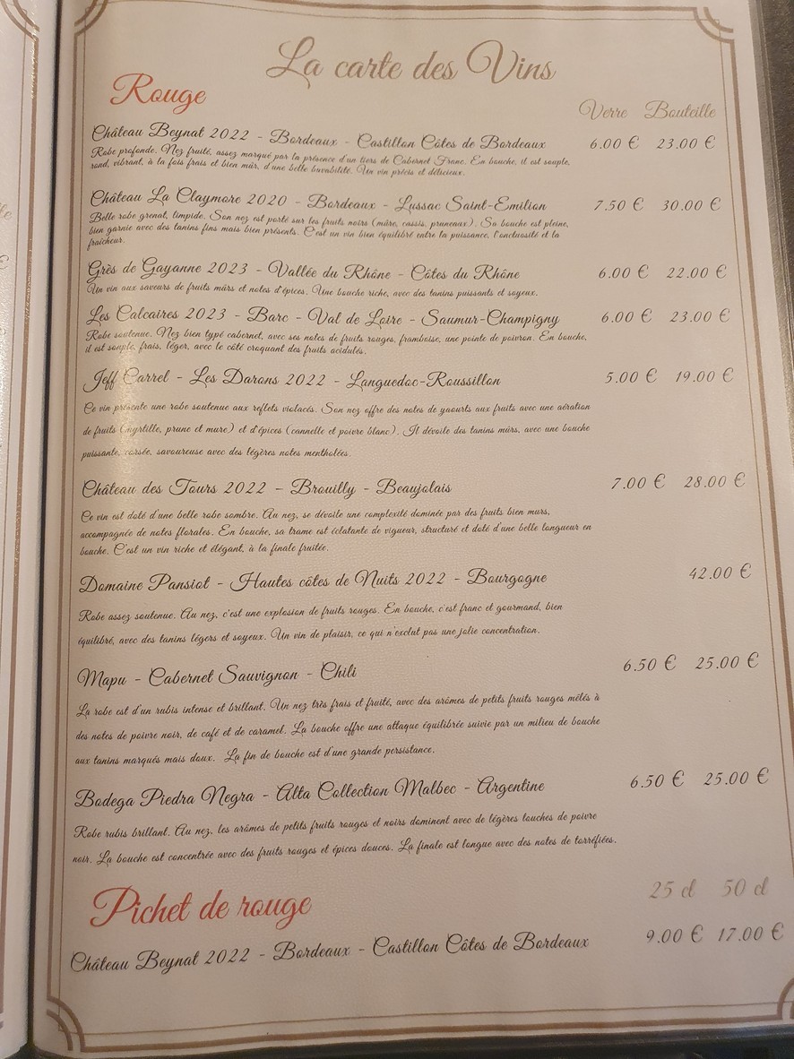 Le Bouche à Oreille menu 4