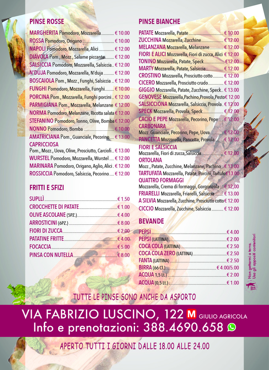Pizzeria Cinecittà - Rimpinzami menu 2