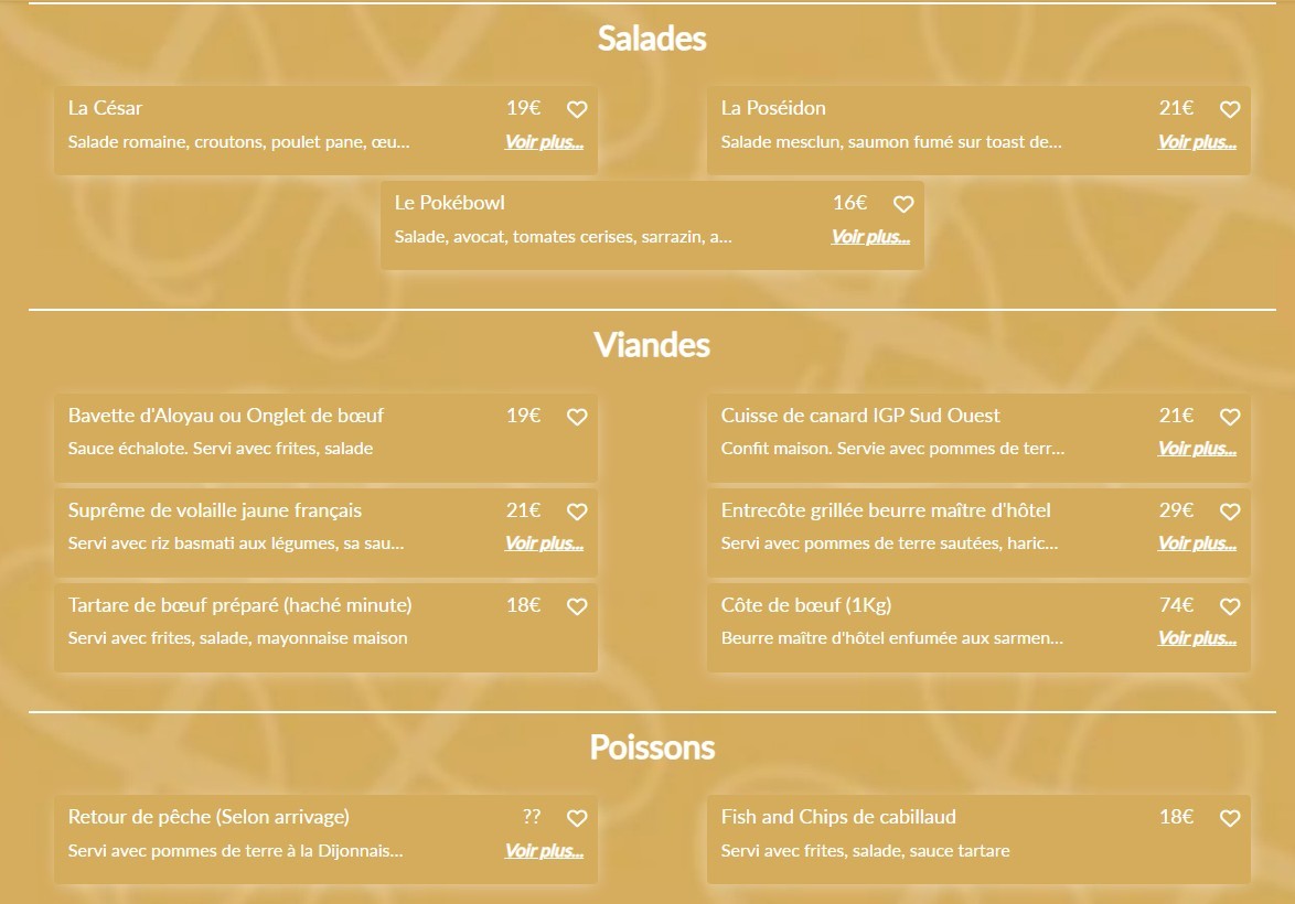 Le Lucien menu 2