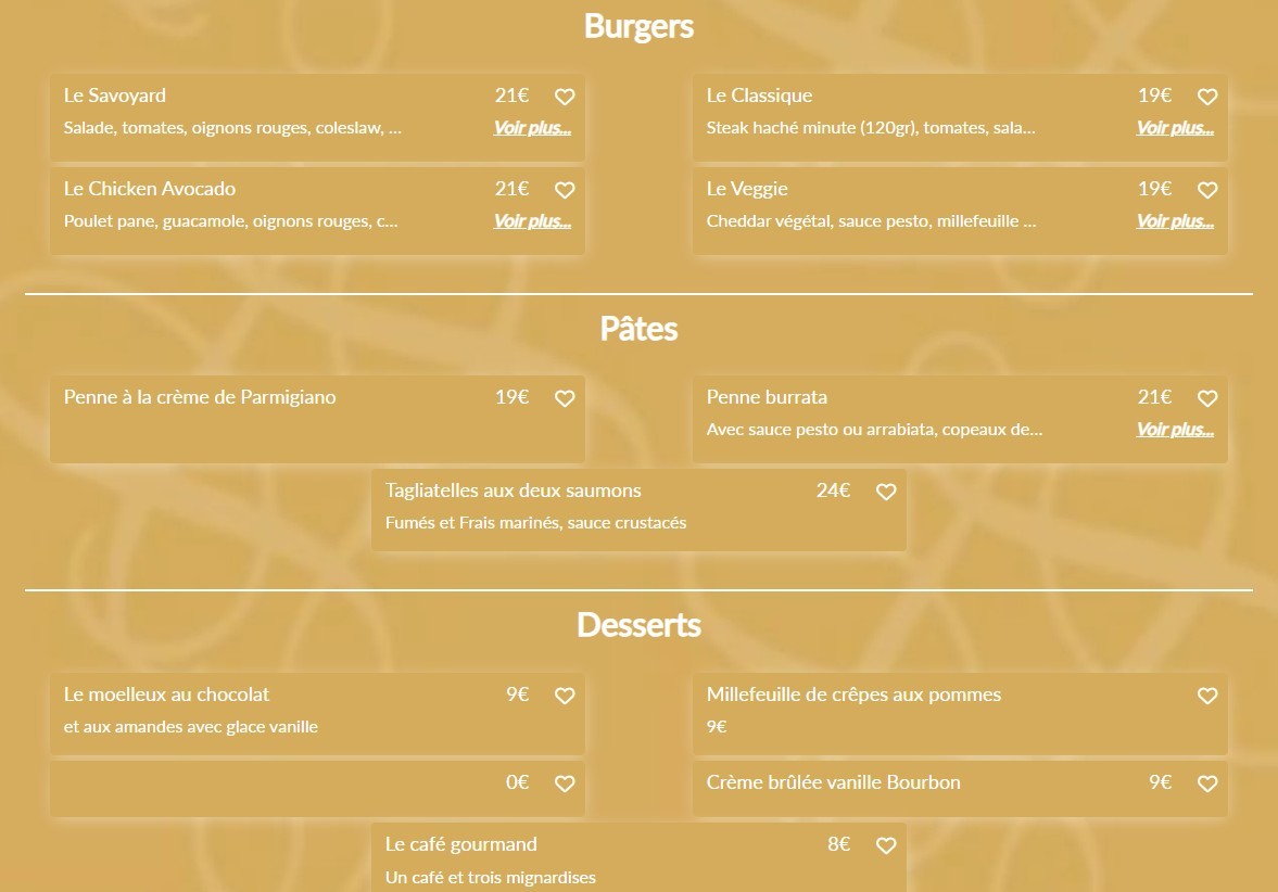 Le Lucien menu 3