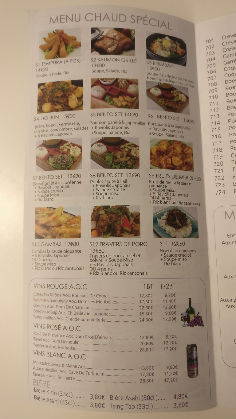 Sakura Sushis menu 2
