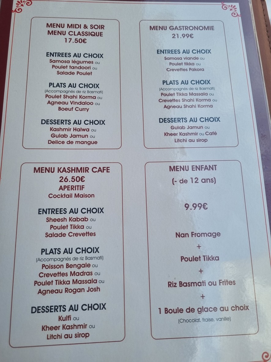 Kashmir Cafe menu 4