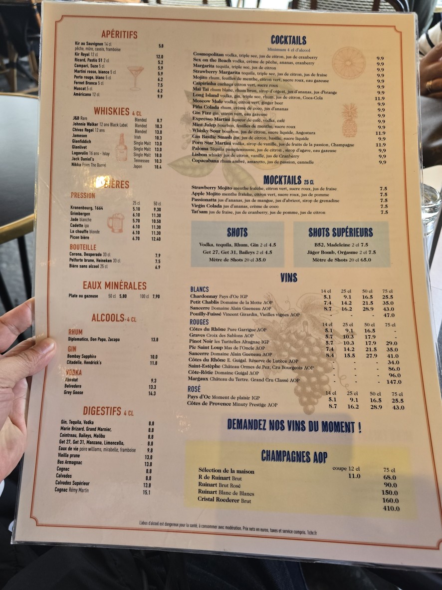 Le Royal Cambronne menu 2