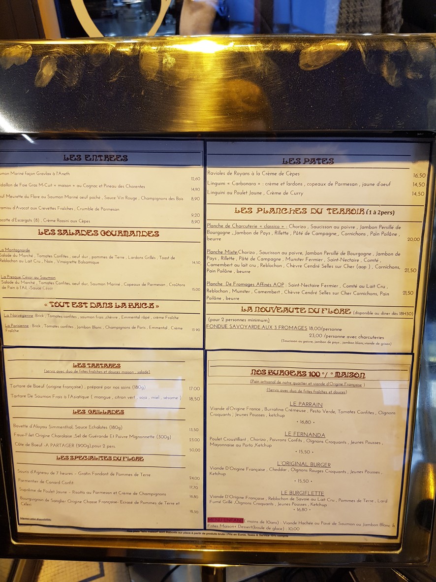 Brasserie le Flore -Restaurant -Puteaux menu 2