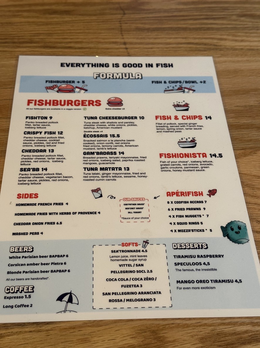 Père & Fish menu 2