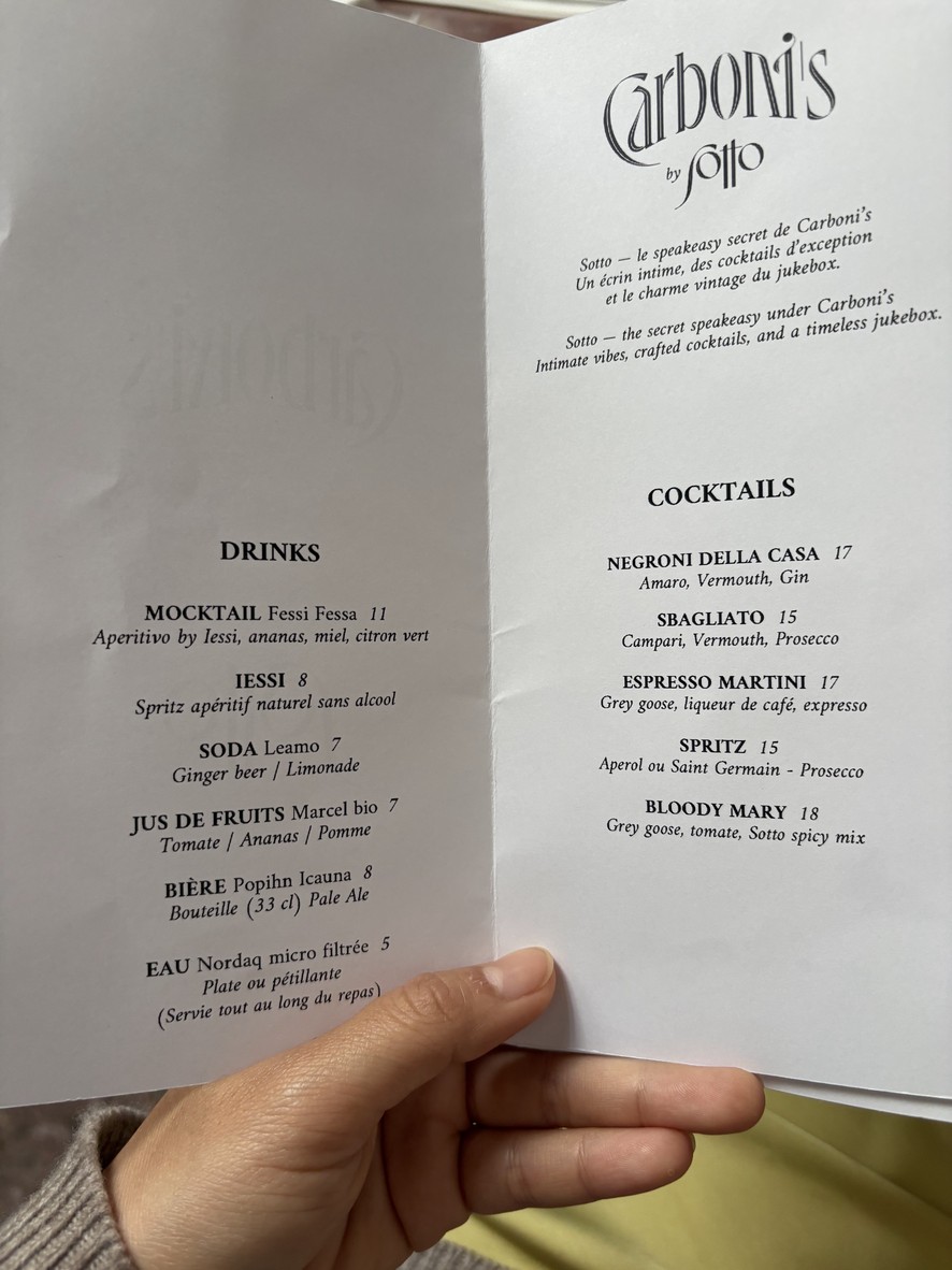 Carboni's menu 1