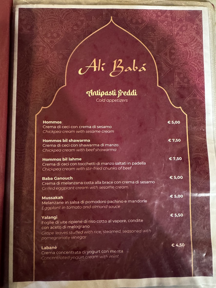 Alibaba Restaurant Bar menu 1