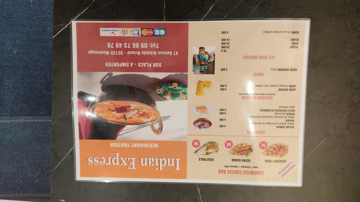 INDIAN EXPRESS menu 2
