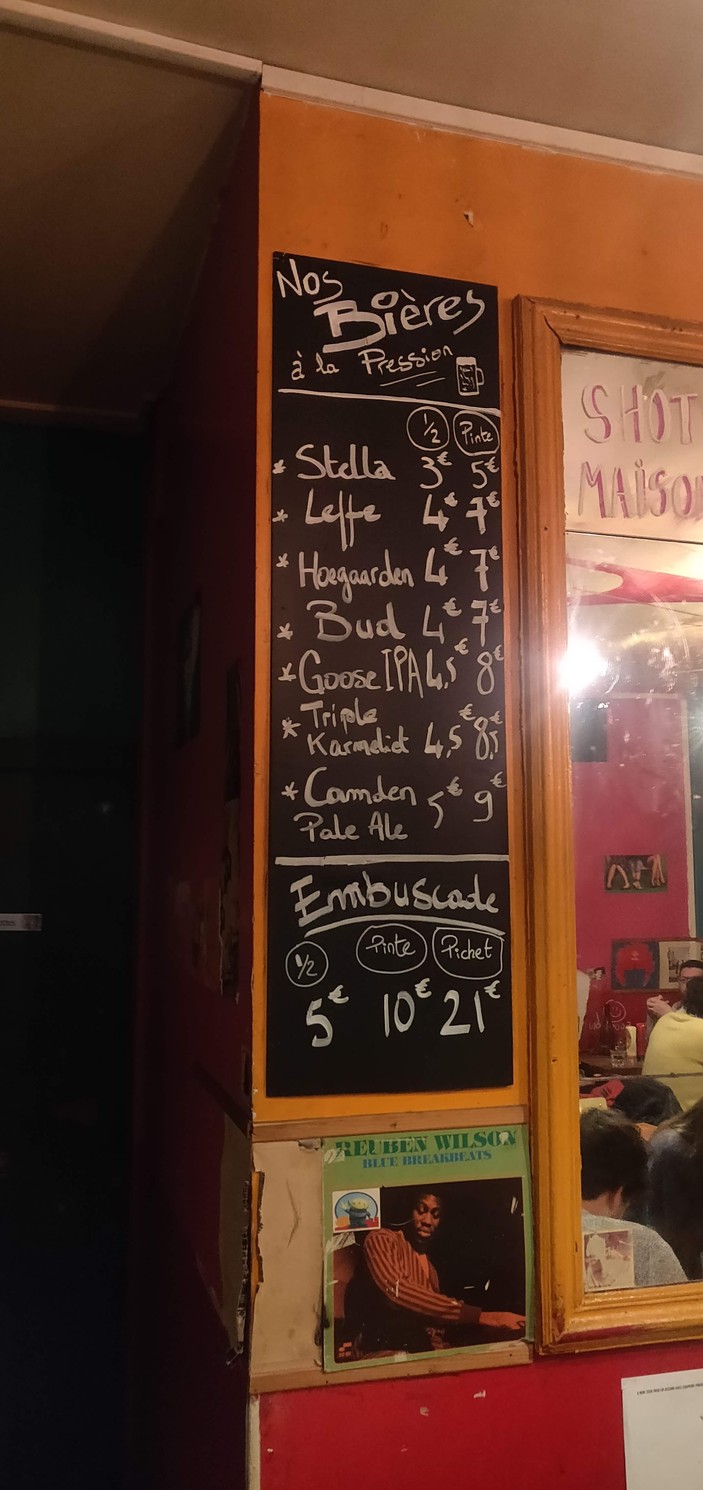 La Gouttière menu 2