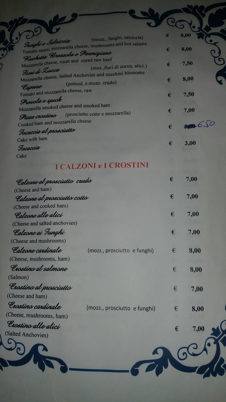 Hostaria Pizzeria Da Baffo e Figli menu 2