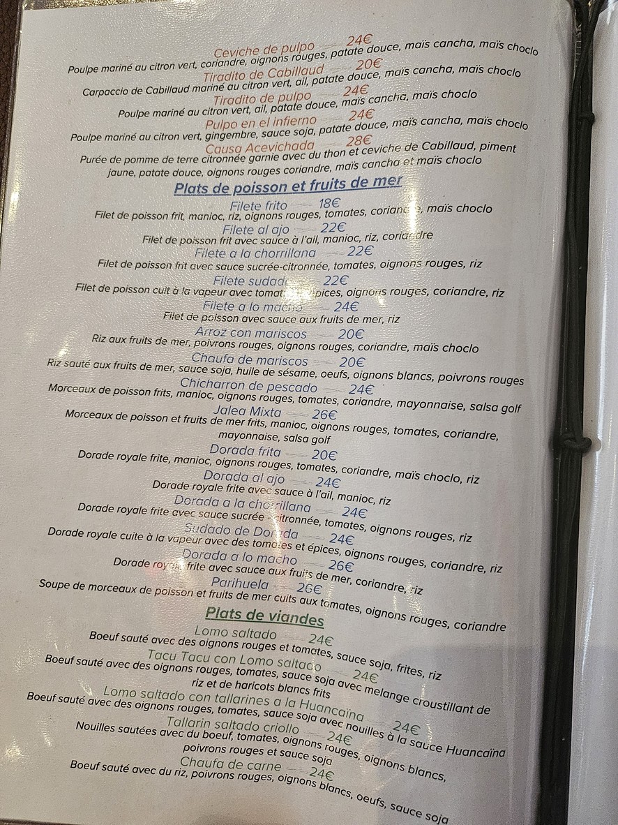RESTAURANT PÉRUVIEN CEVICHERIA BON BON menu 3