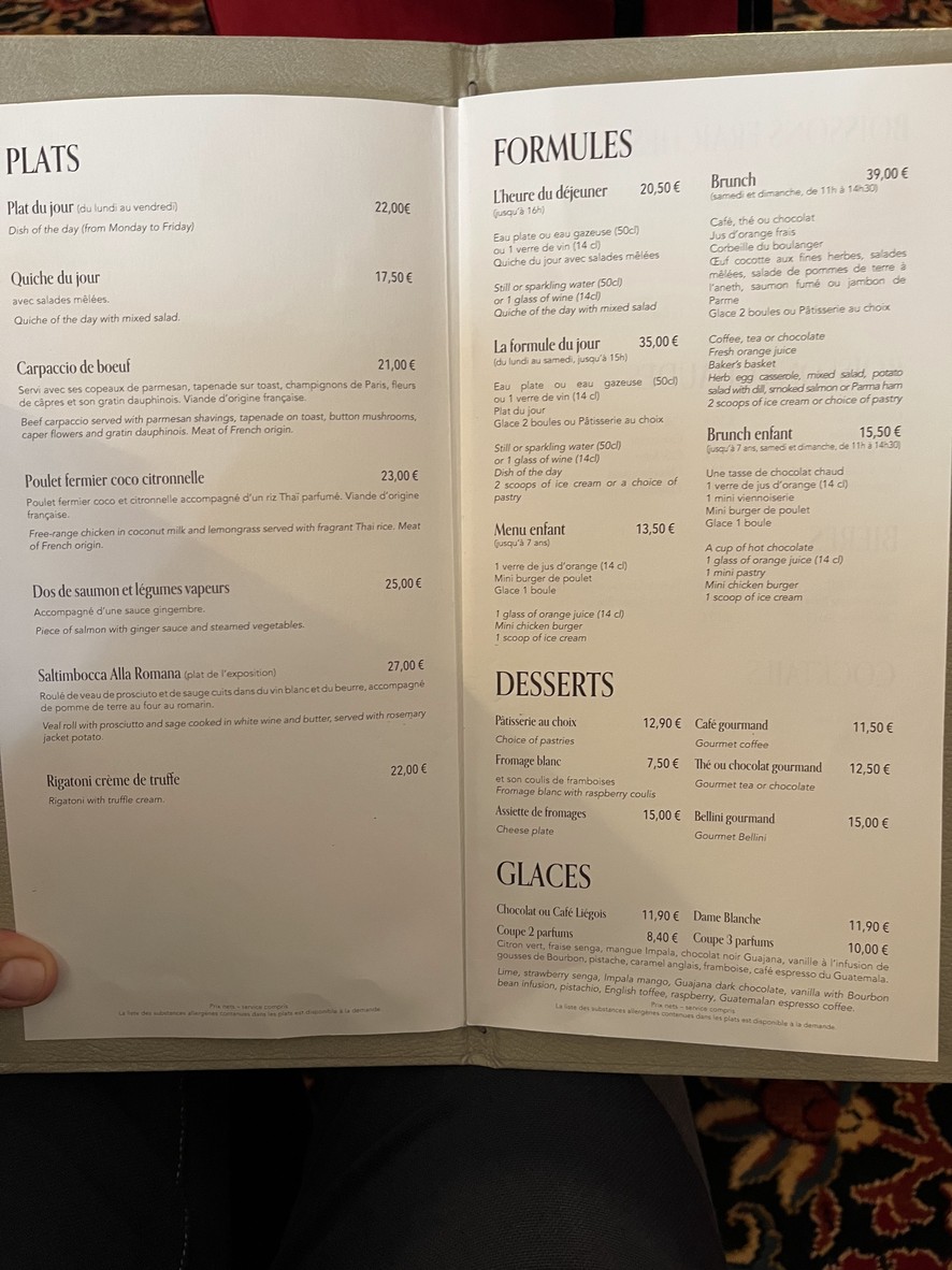Le Nélie menu 2