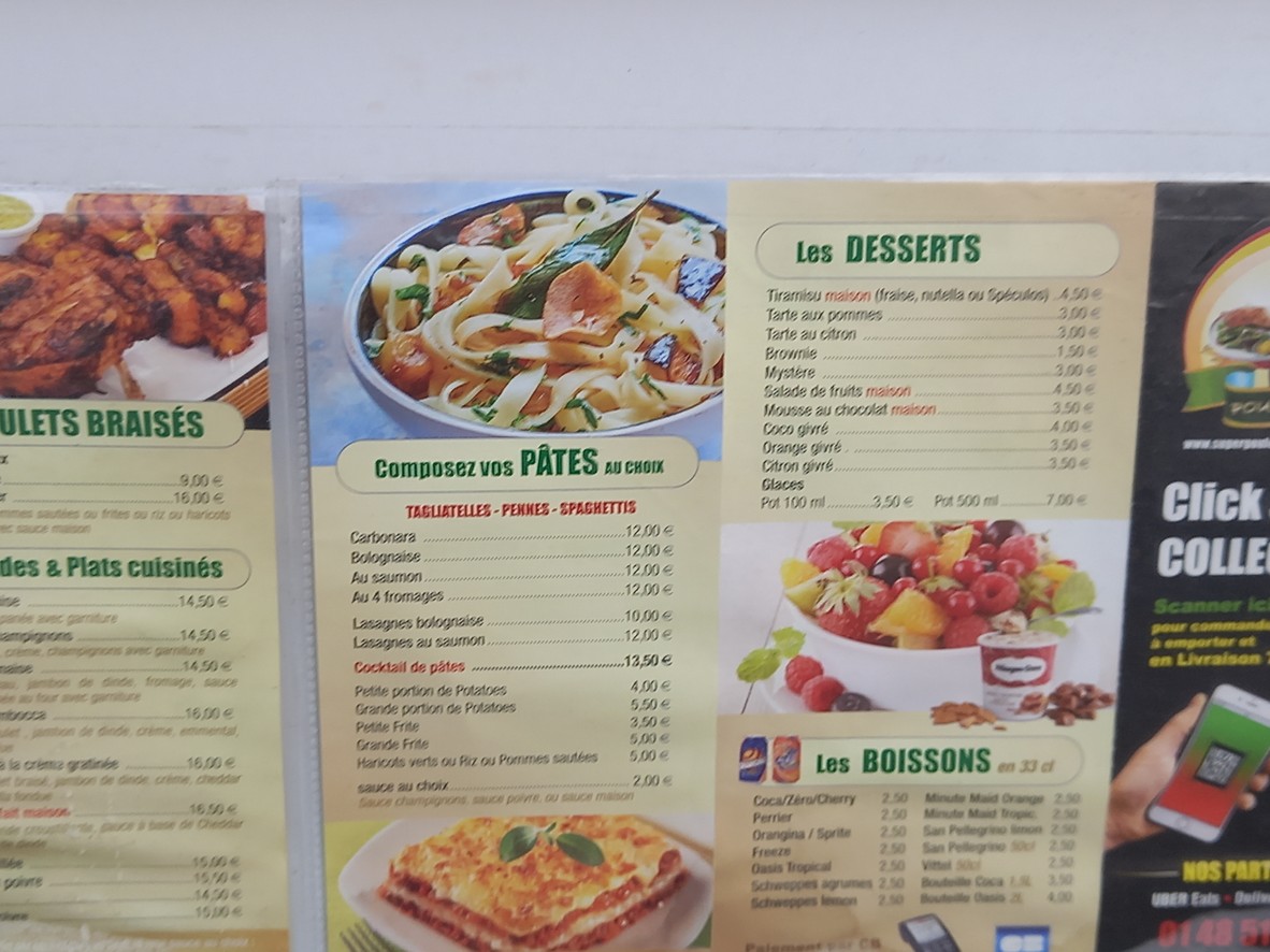 Super Pizza menu 2