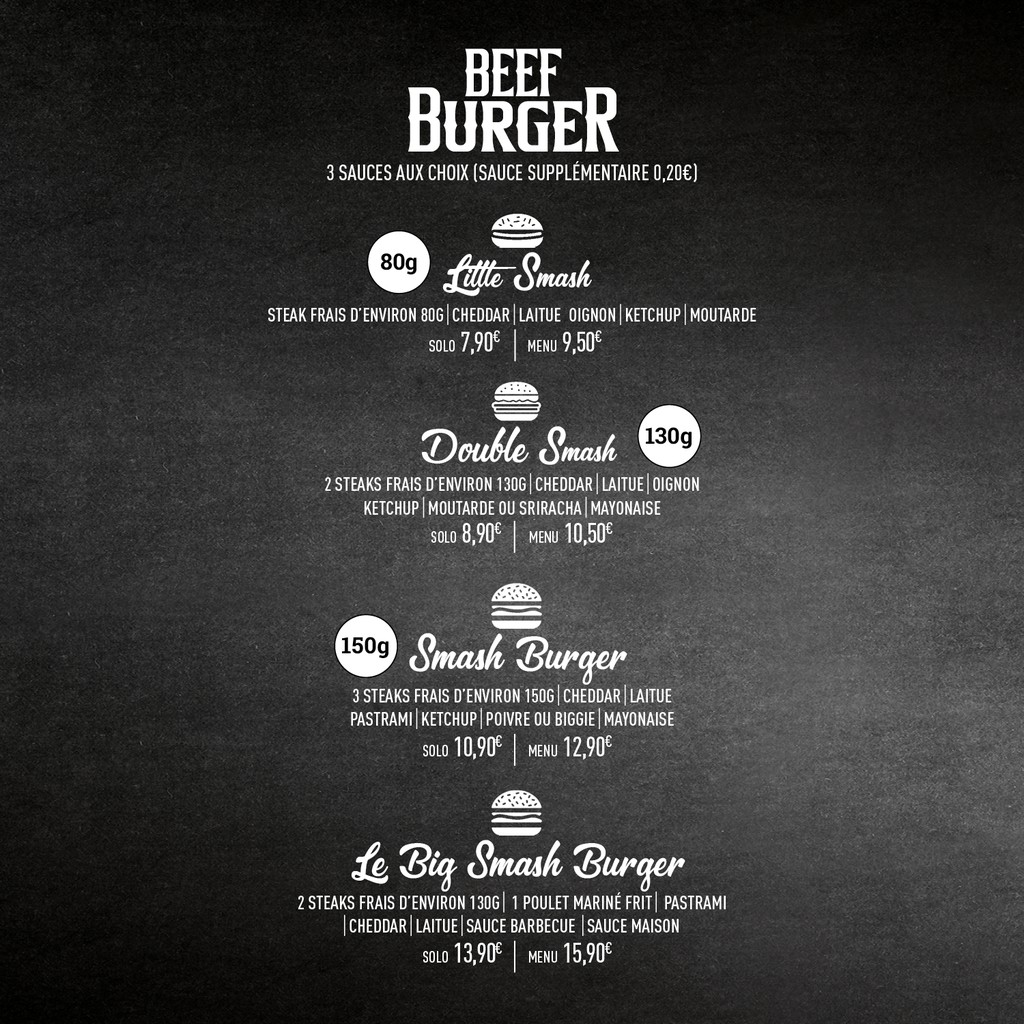 Restaurant Smash Time | Smash Burger Asnières-sur-Seine menu 3