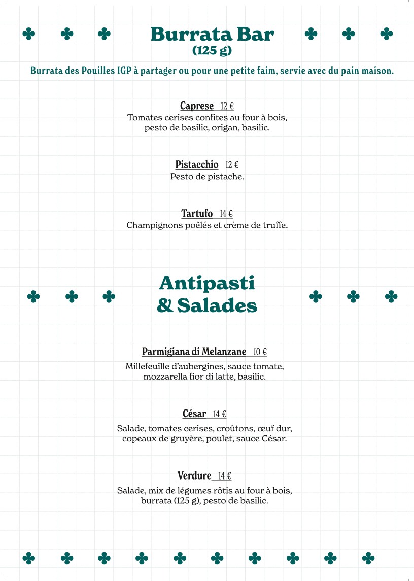 Fior di Latte Pizzeria menu 1