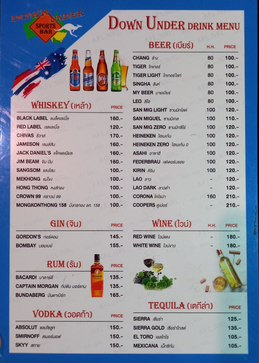 Down Under Bar & Grill menu 3
