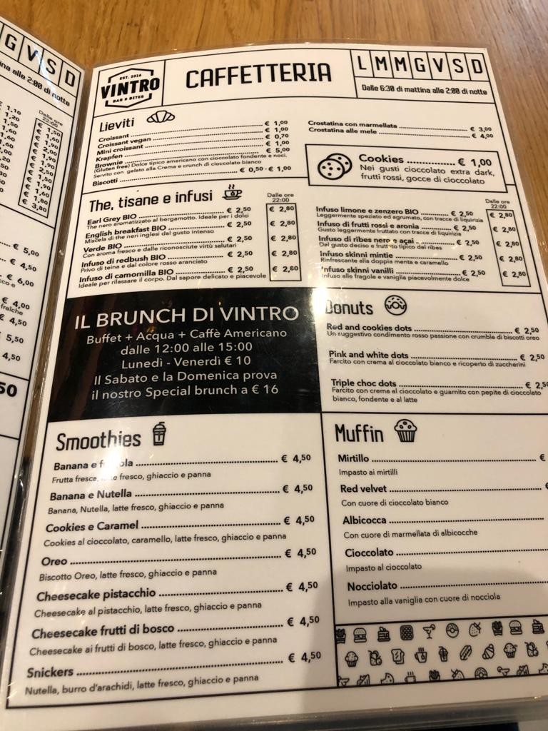 Vintro Bar & Bites menu 2