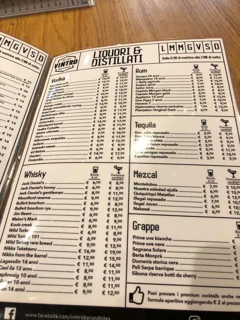 Vintro Bar & Bites menu 7