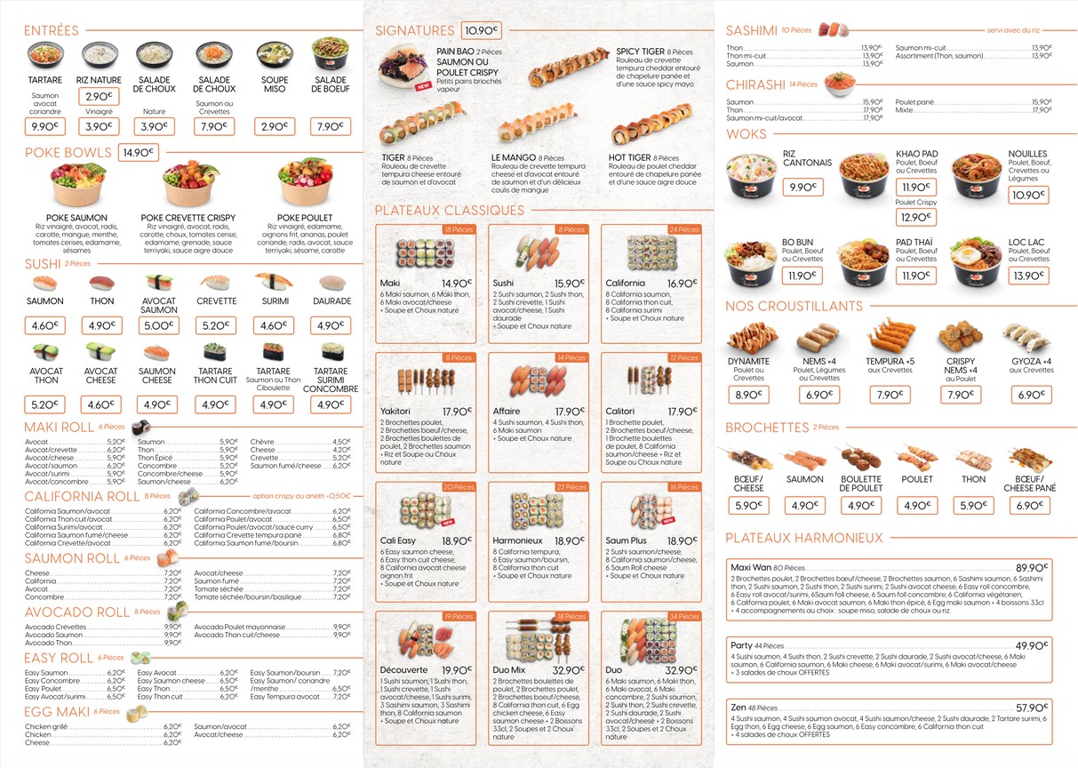 SUSHI WAN PAVILLONS SOUS BOIS menu 4