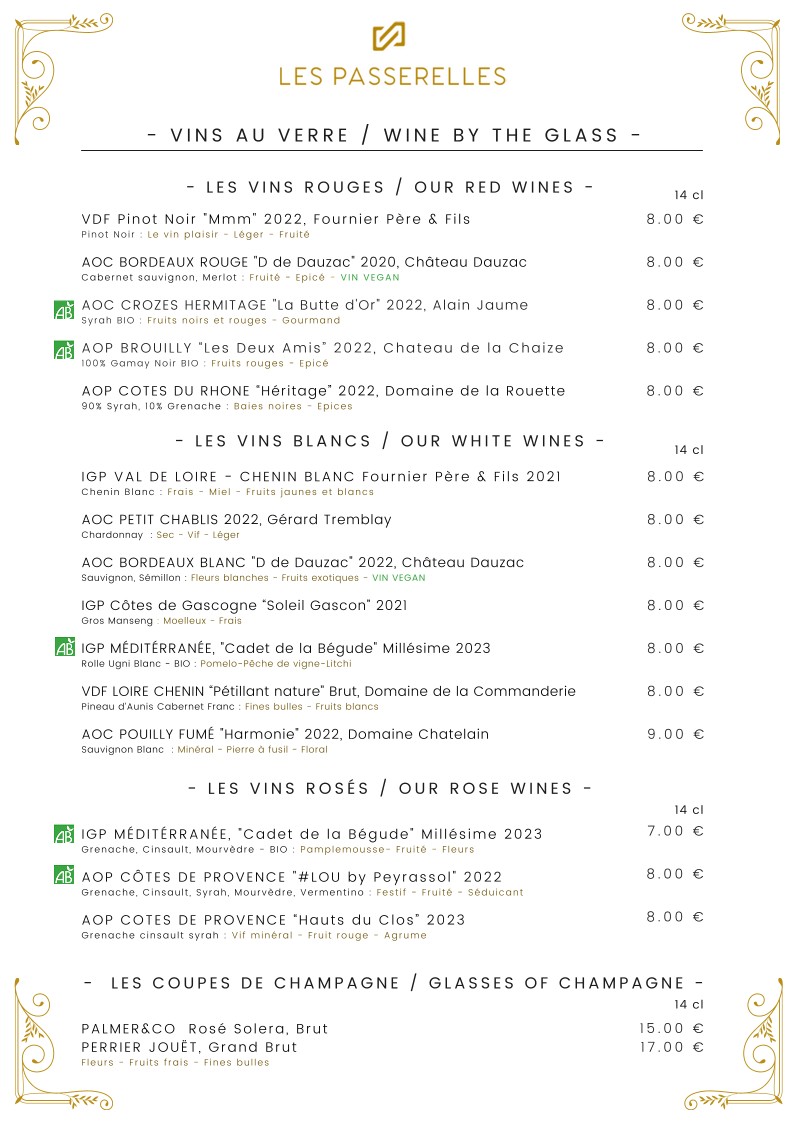Restaurant & bar à cocktails | Les Passerelles menu 4