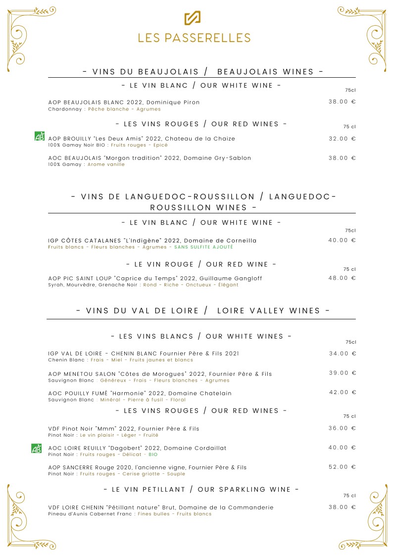 Restaurant & bar à cocktails | Les Passerelles menu 5