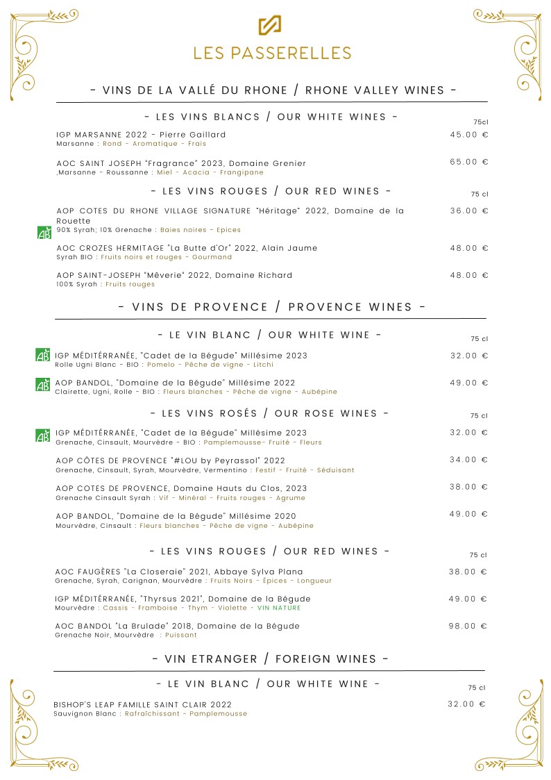 Restaurant & bar à cocktails | Les Passerelles menu 7