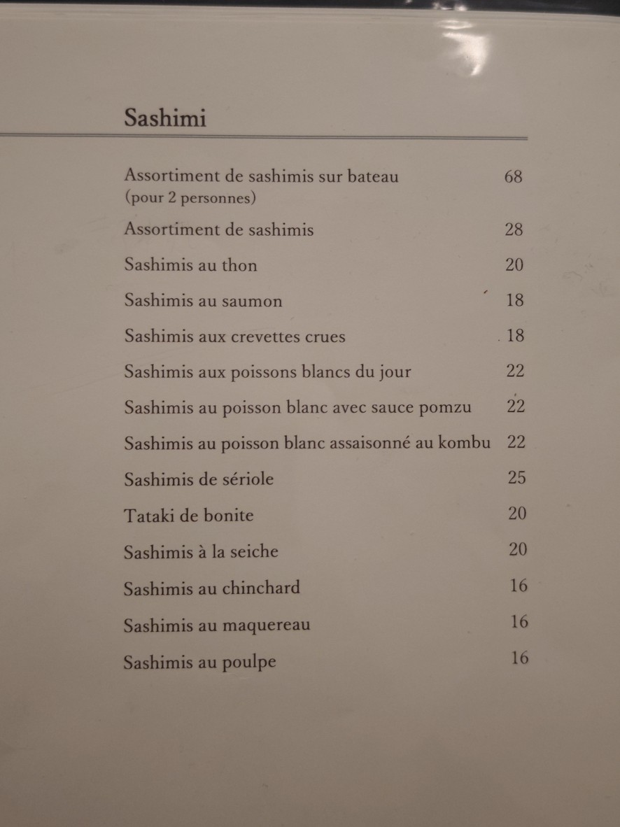 Kifune menu 3