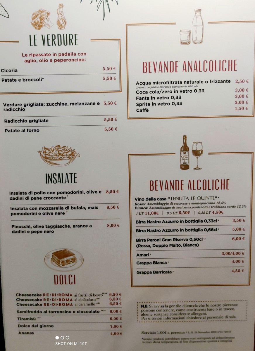 Trattoria Re di Roma menu 2