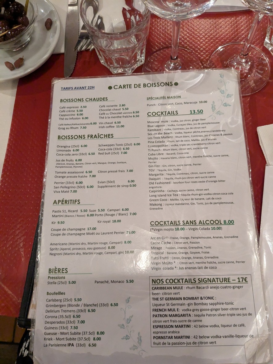 Aux Trois Mailletz menu 1