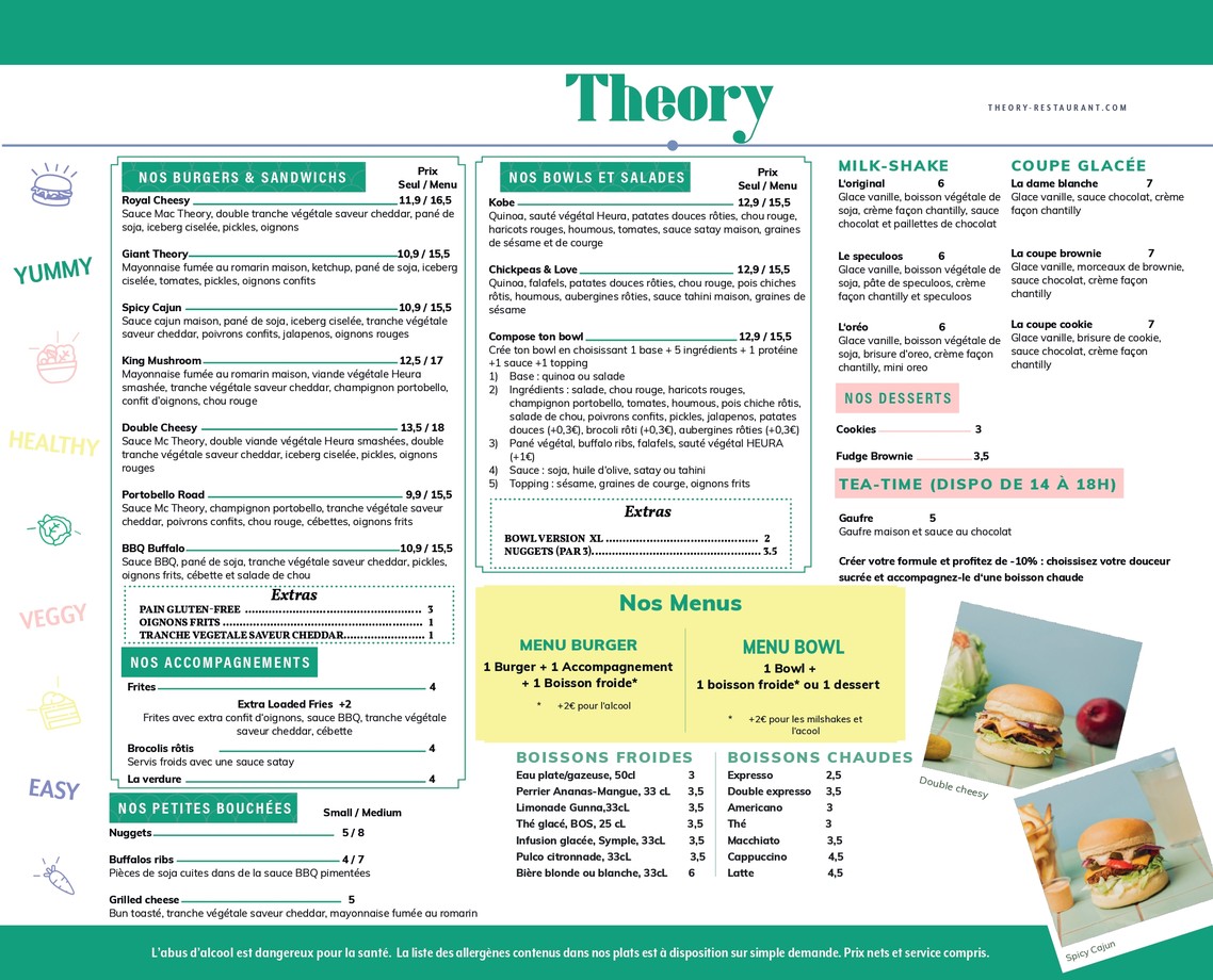 برجر ثيوري menu 1