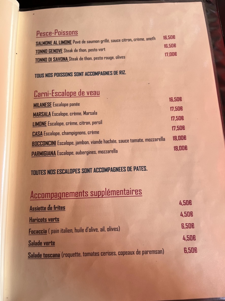 Stella Di Mare menu 2
