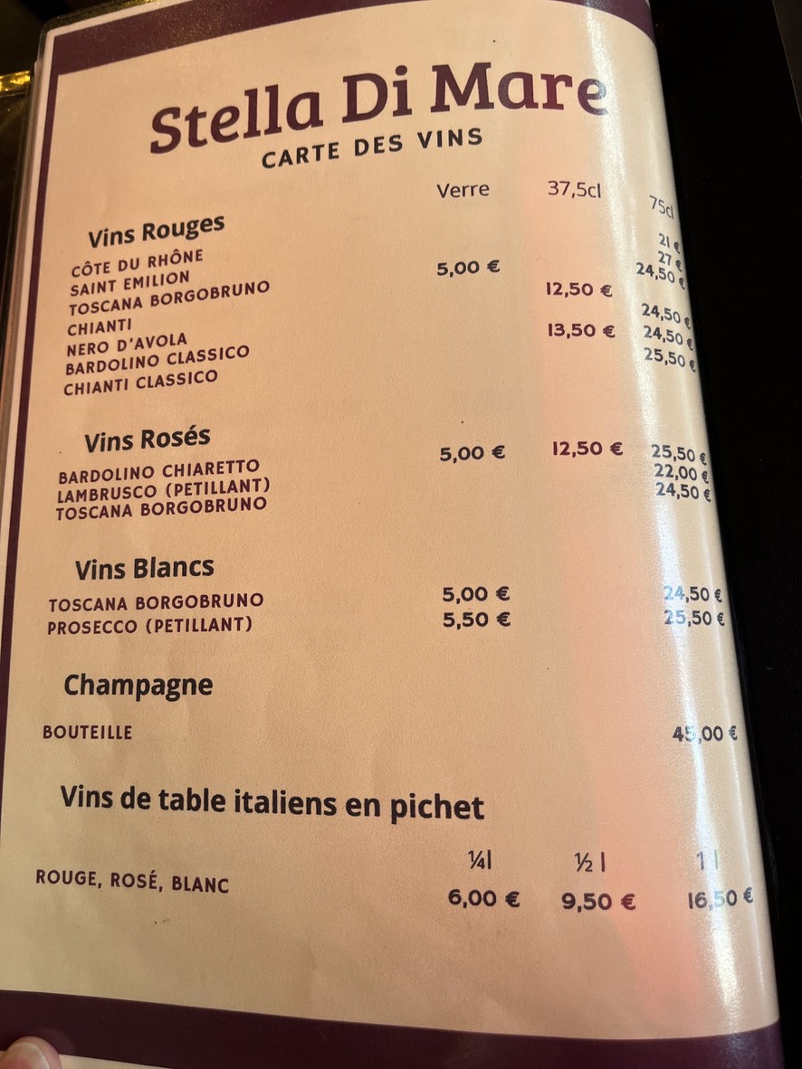 Stella Di Mare menu 4