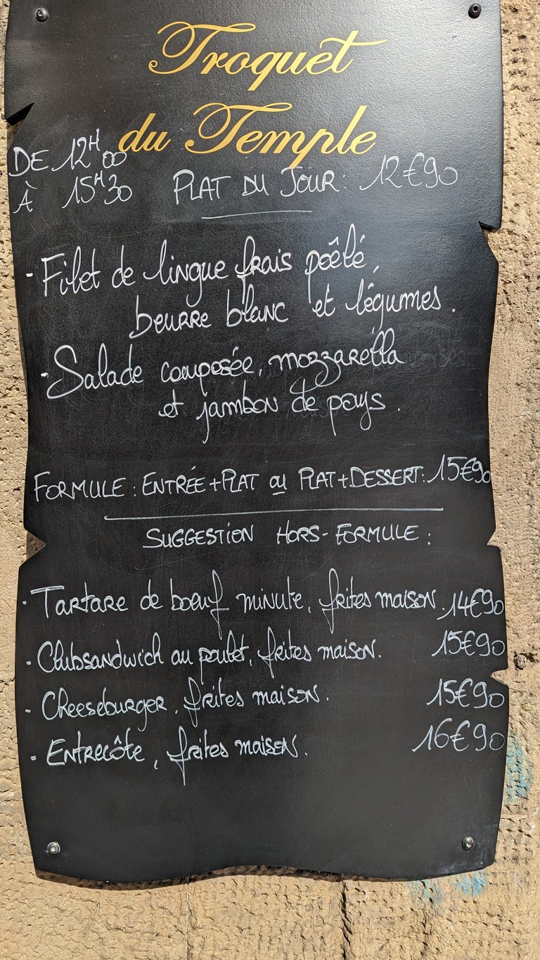 Troquet du Temple menu 2